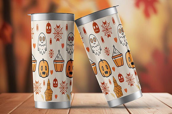 20oz Boho Halloween Tumbler Wrap PNG
