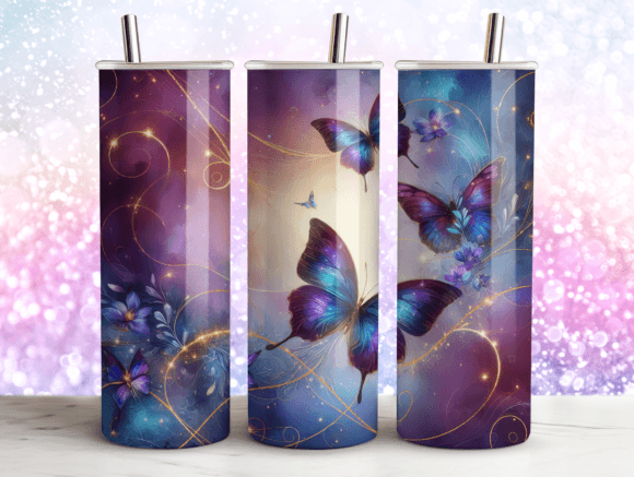 Butterflies Agate Glitter Tumbler Wrap Review