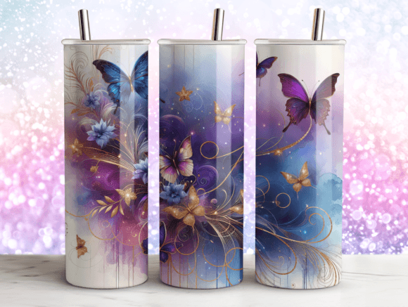 Butterflies Agate Tumbler Sublimation