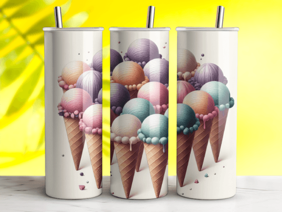 Candy-Colored Ice Cream Tumbler Wrap