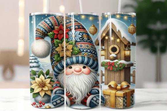 Christmas Tumbler Wrap, Gnome Xmas