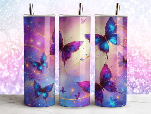 Creative Butterflies Agate Tumbler Wrap