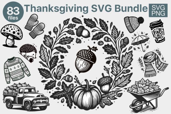 Fall Thanksgiving SVG PNG Bundle