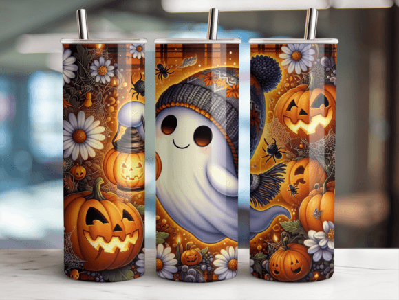 Ghost Fun Halloween Tumbler Wrap PNG