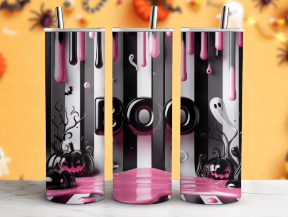 Halloween Boo Tumbler Wrap Png 20oz