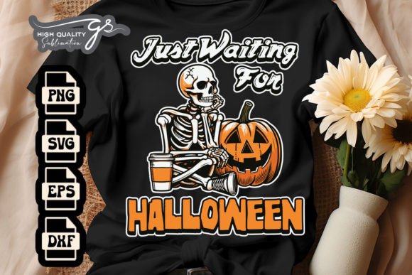 Halloween Just Waiting Skeleton for SVG