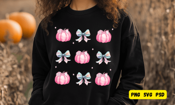 Halloween Pink Pumpkin Cute Bow Clipart