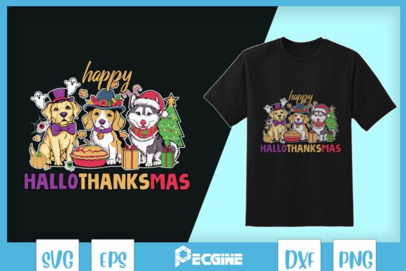 Happy Hallothanksmas Dogs SVG