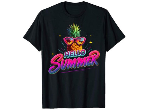 Hello Summer Pineapple T-Shirt Design