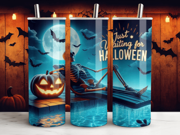 Just Waiting for Halloween Tumbler 20 Oz