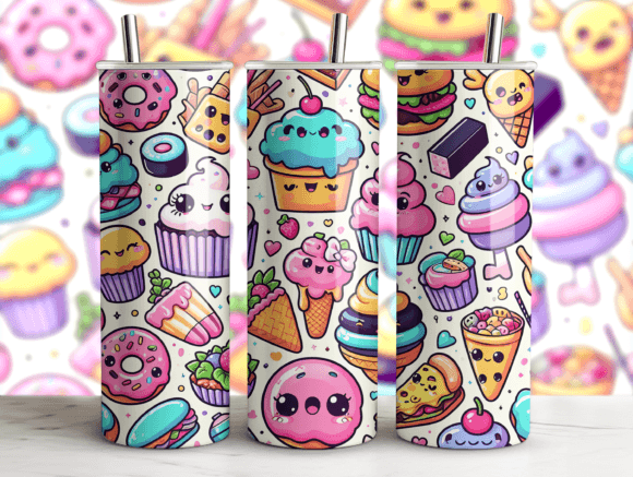 Kawaii Food 20oz Tumbler Sublimation
