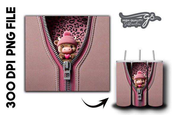 Leopard Highland Cow Tumbler Wrap 23