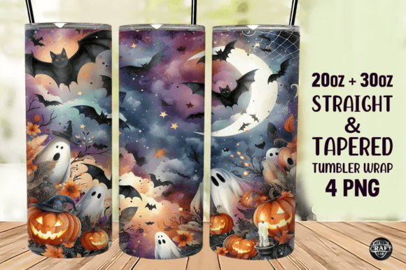 Spooky Bat Halloween Tumbler Wrap PNG