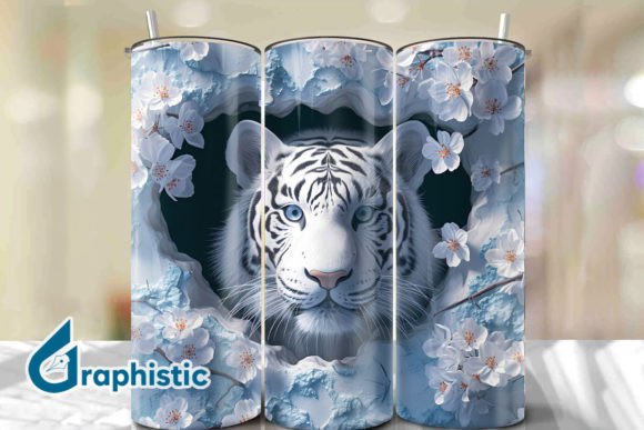 Tiger Floral Break Through Tumbler PNG22