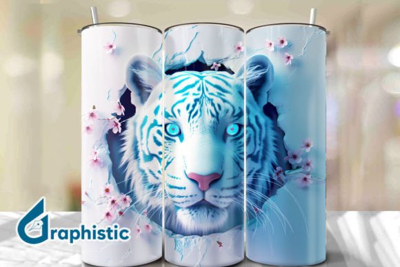 Tiger Floral Break Through Tumbler PNG32
