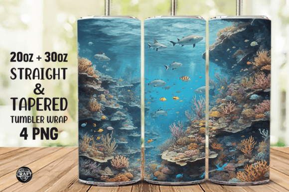 Under the Sea Tumbler Wrap 20oz PNG