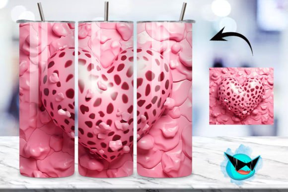 Valentine Hearts Pattern Tumbler Wrap 06