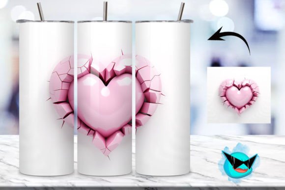 Valentine Hearts Pattern Tumbler Wrap 09