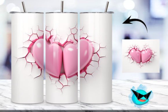 Valentine Hearts Pattern Tumbler Wrap 13