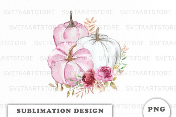 Watercolor Pumpkins Sublimation Png
